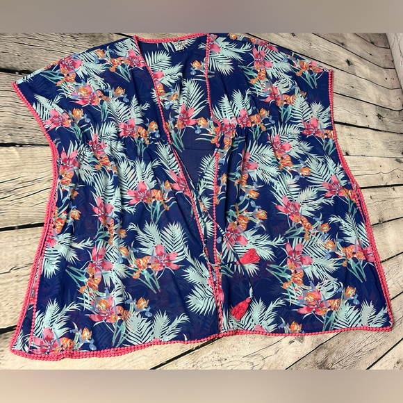 Floral Blue Swim Coverup - Picture 6 of 6